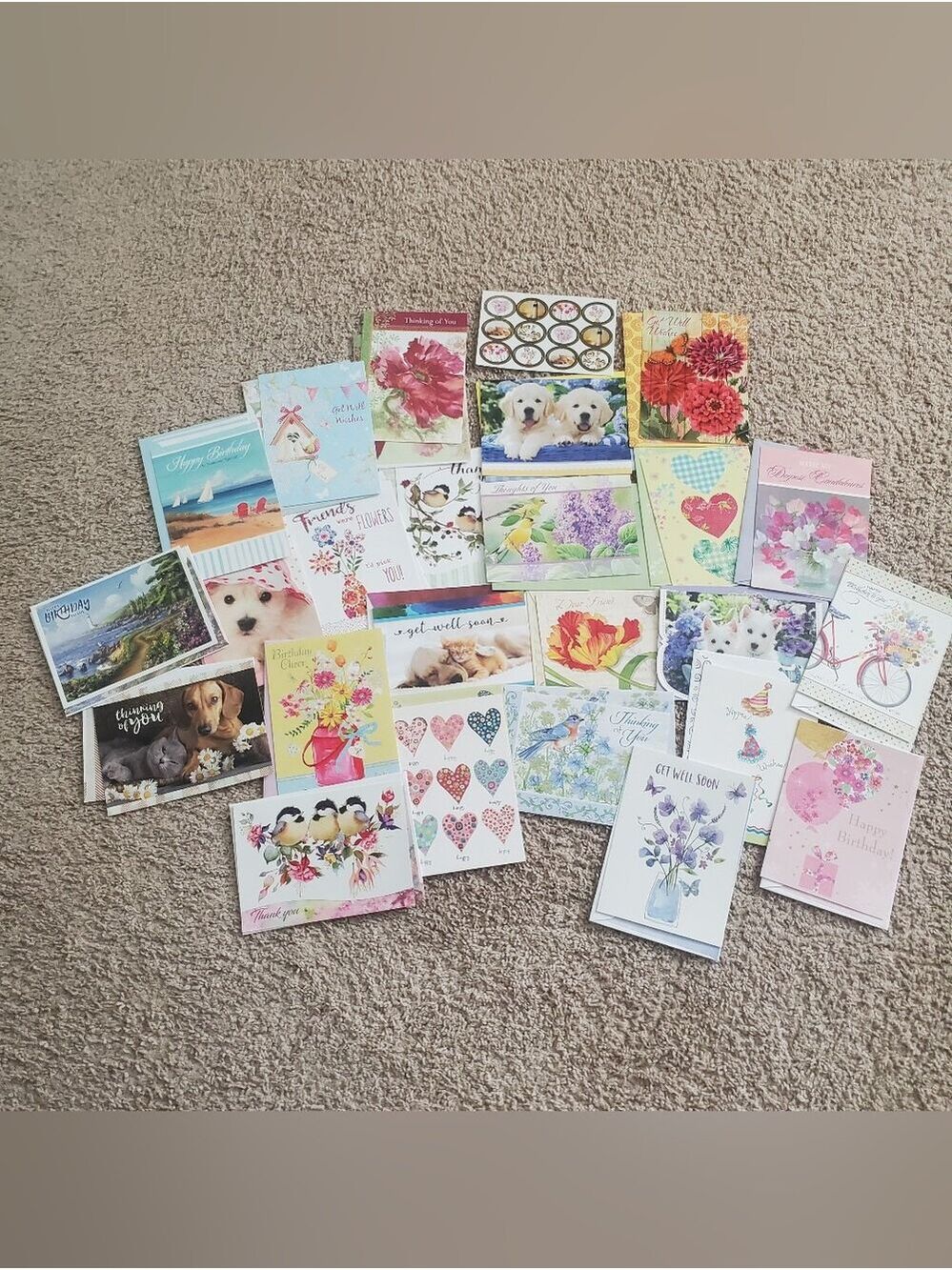 Assorted Floral & Animal Greeting Cards Lot Of 24 American Heart Association NEW